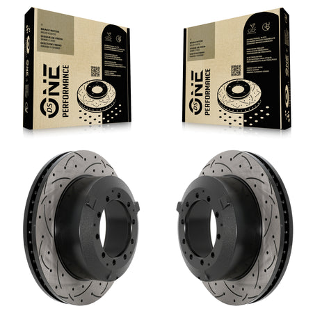Front Drill Slot Brake Rotor Pair For International TerraStar IC Corporation AE School Bus KD-100616