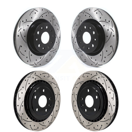 Front Rear Coated Drilled Slotted Disc Brake Rotors Kit For Chevrolet Camaro KD-100623