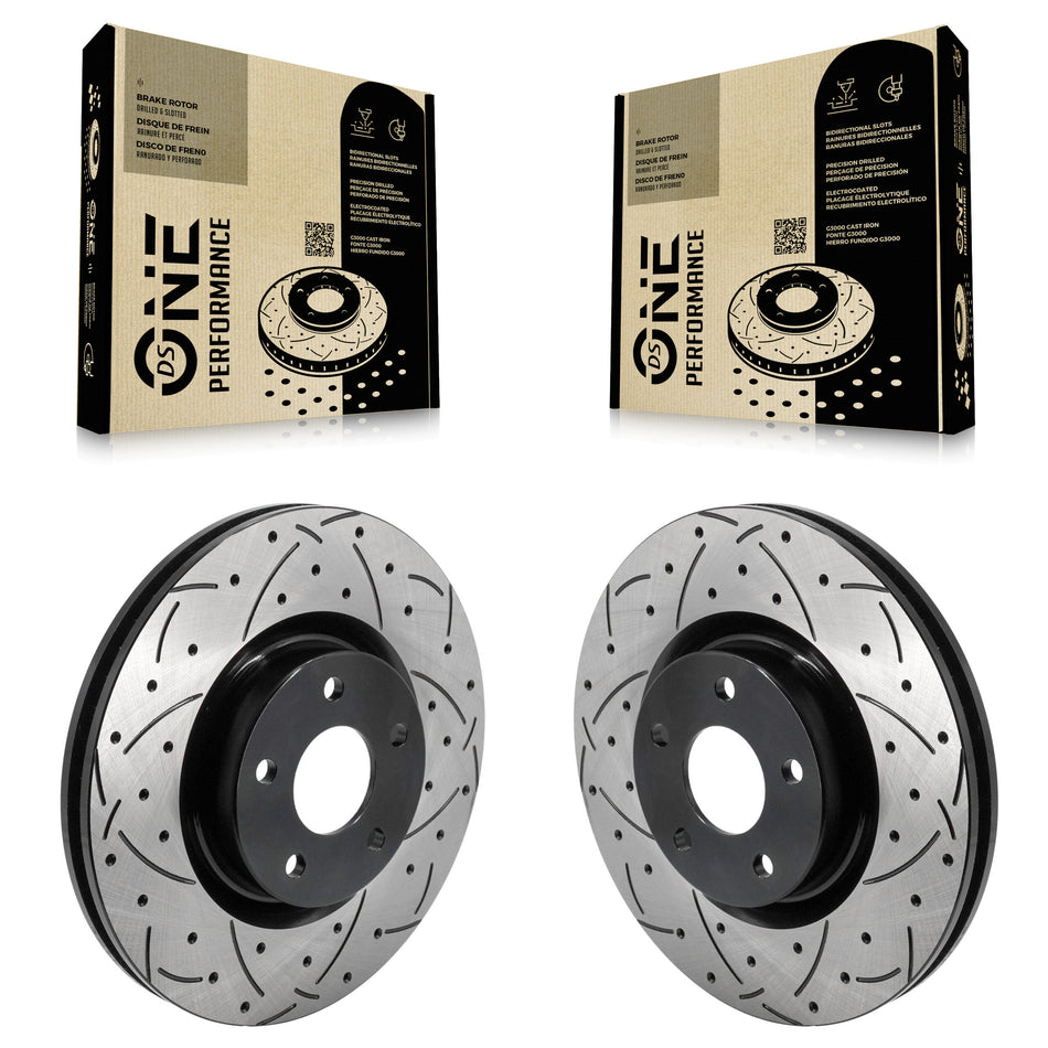 Front Coated Drill Slot Disc Brake Rotor Pair For Ford Escape Bronco Sport Lincoln Corsair KD-100630