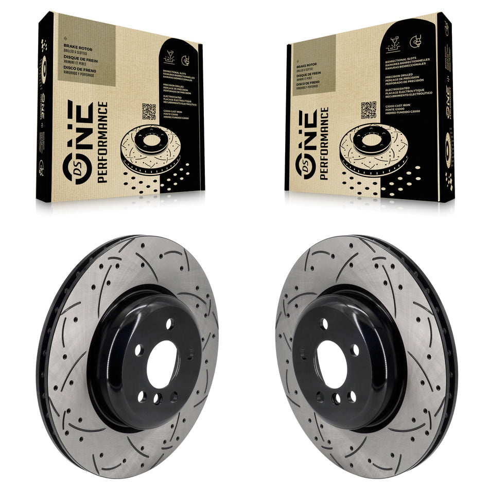 Rear Drill Slot Brake Rotor Pair For BMW X3 X5 330i xDrive X4 530i X7 540i M340i Toyota GR KD-100635