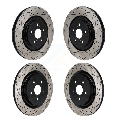 Front Rear Coated Drill Slot Disc Brake Rotor Kit For Toyota Highlander Lexus RX350 RX350h KD-100655