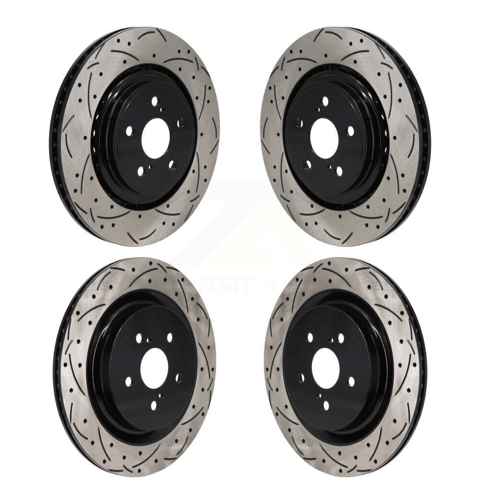 Front Rear Coated Drill Slot Disc Brake Rotor Kit For Toyota Highlander Lexus RX350 RX350h KD-100655