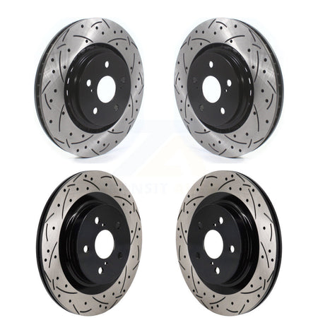 Front Rear Coat Drill Slot Disc Brake Rotors Kit For Lexus NX350h NX350 NX250 Toyota Crown KD-100657
