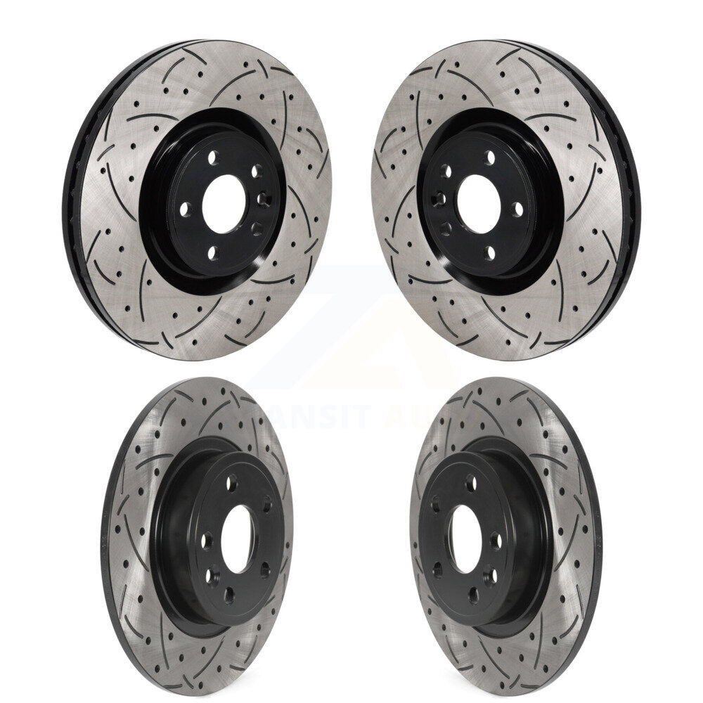 Front Rear Drilled Slot Disc Brake Rotors Kit For Land Rover Discovery Sport Jaguar E-Pace KD-100659