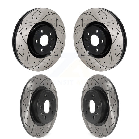 Front Rear Drilled Slot Disc Brake Rotors Kit For Land Rover Discovery Sport Jaguar E-Pace KD-100659