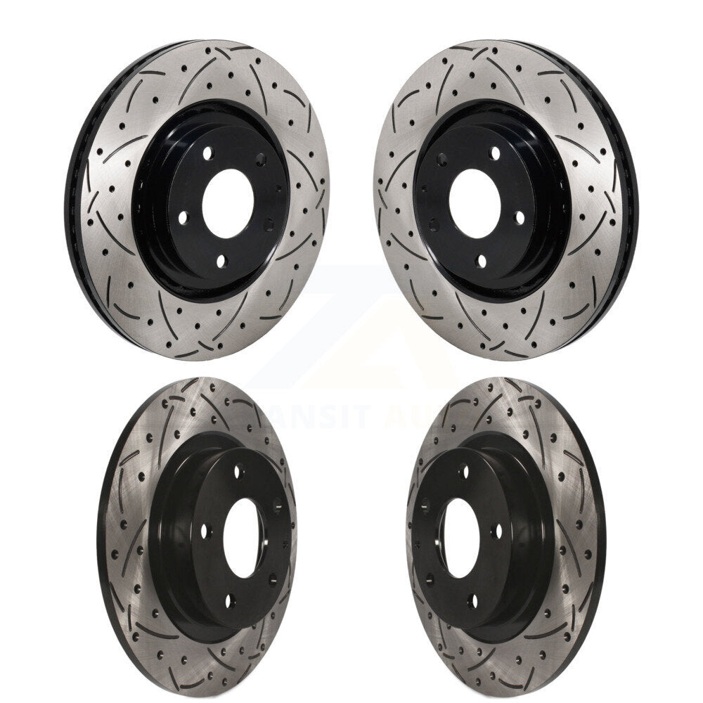 Front Rear Coated Drilled Slotted Disc Brake Rotors Kit For 2019-2021 Mazda 6 Turbocharged KD-100660