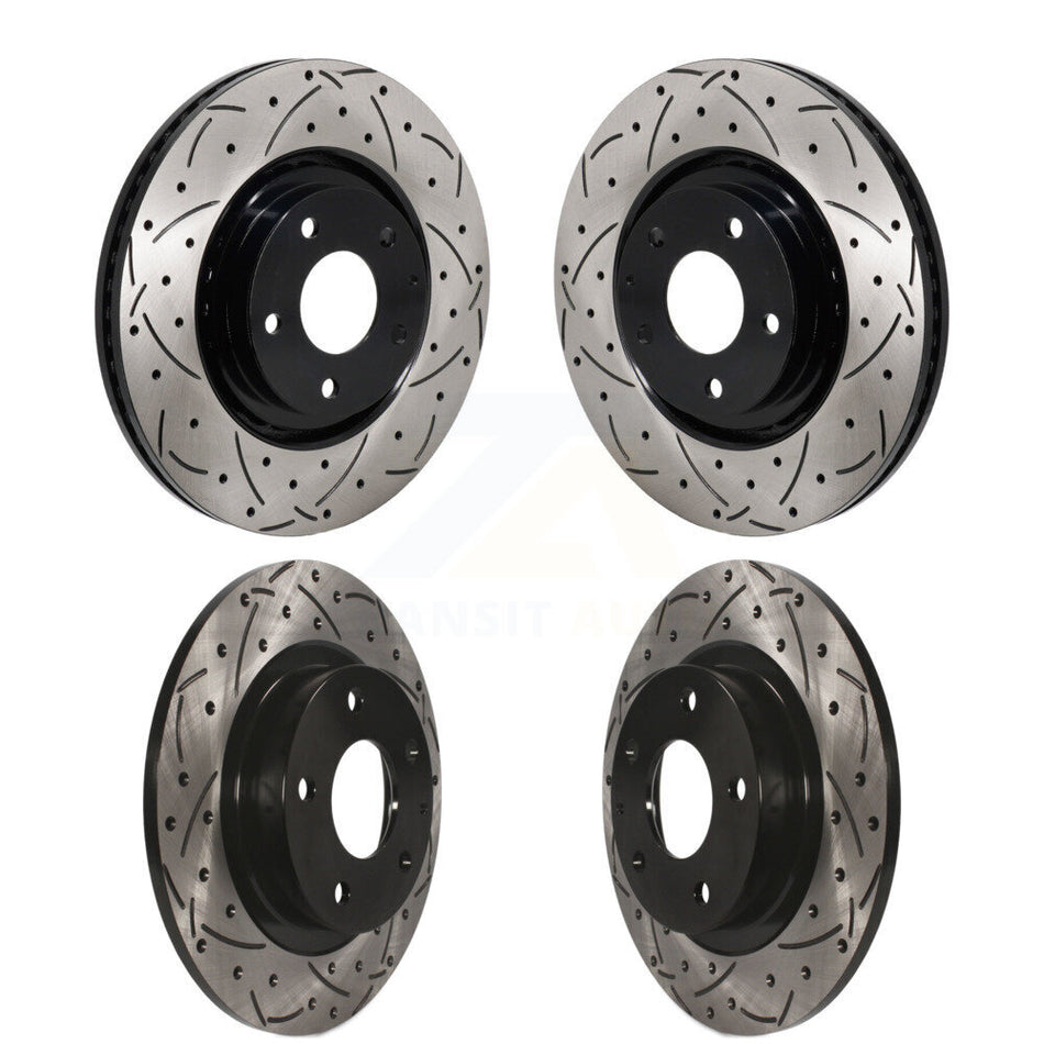 Front Rear Coated Drilled Slotted Disc Brake Rotors Kit For 2019-2021 Mazda 6 Turbocharged KD-100660