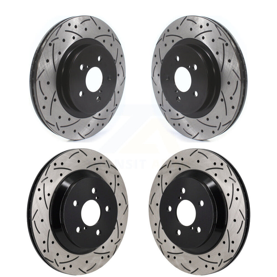 Front Rear Drilled Slot Brake Rotors Kit For Subaru Crosstrek With Electric Parking KD-100664
