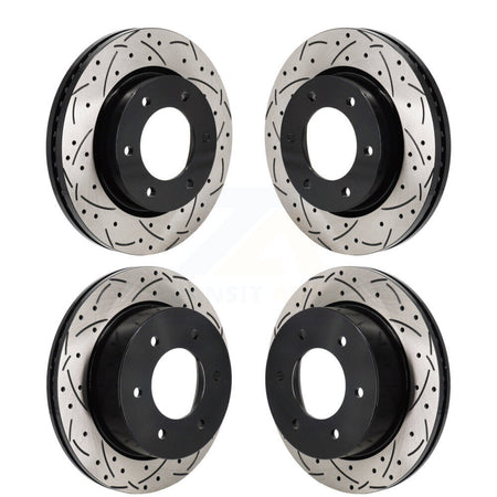 Front Rear Coated Drilled Slotted Disc Brake Rotors Kit For Ford Ranger Bronco KD-100667