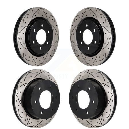 Front Rear Coated Drilled Slotted Disc Brake Rotors Kit For 2022-2024 Ford Bronco 3.0L KD-100668