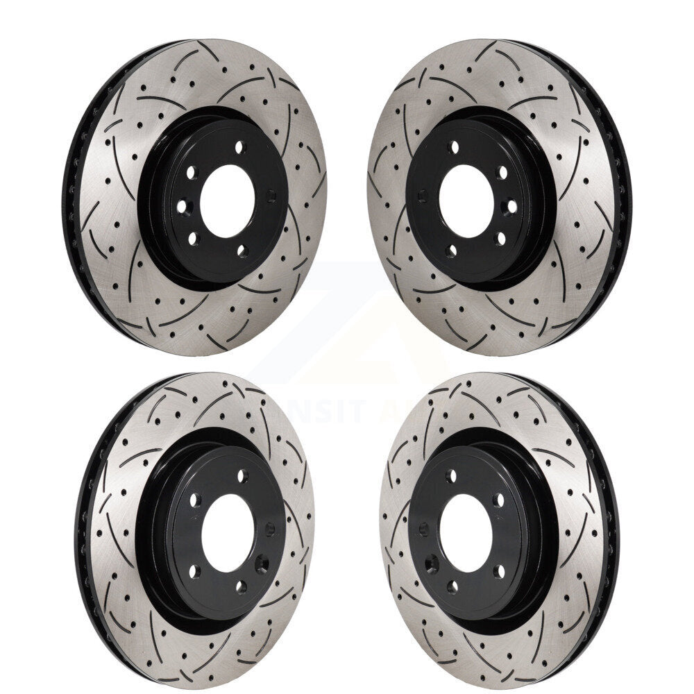 Front Rear Drilled Slot Brake Rotor Kit For Land Rover Range Sport Discovery DIESEL engine KD-100672