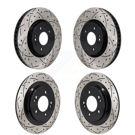 Front Rear Coated Drilled Slotted Disc Brake Rotors Kit For Hyundai Tucson Kia Sportage KD-100675