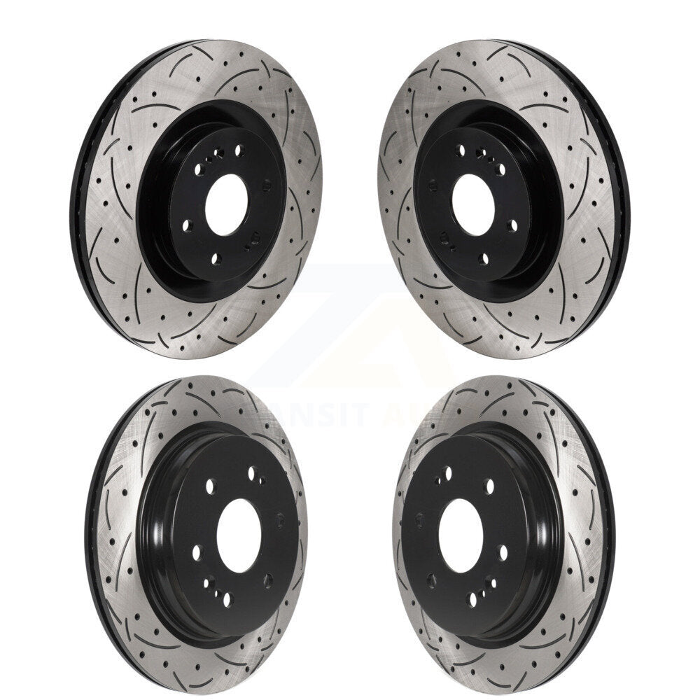 Front Rear Drill Slot Brake Rotor Kit For GMC Sierra 1500 Chevrolet Silverado Tahoe LTD XL KD-100677