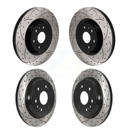 Front Rear Drill Slot Brake Rotor Kit For GMC Sierra 1500 Chevrolet Silverado Tahoe LTD XL KD-100677