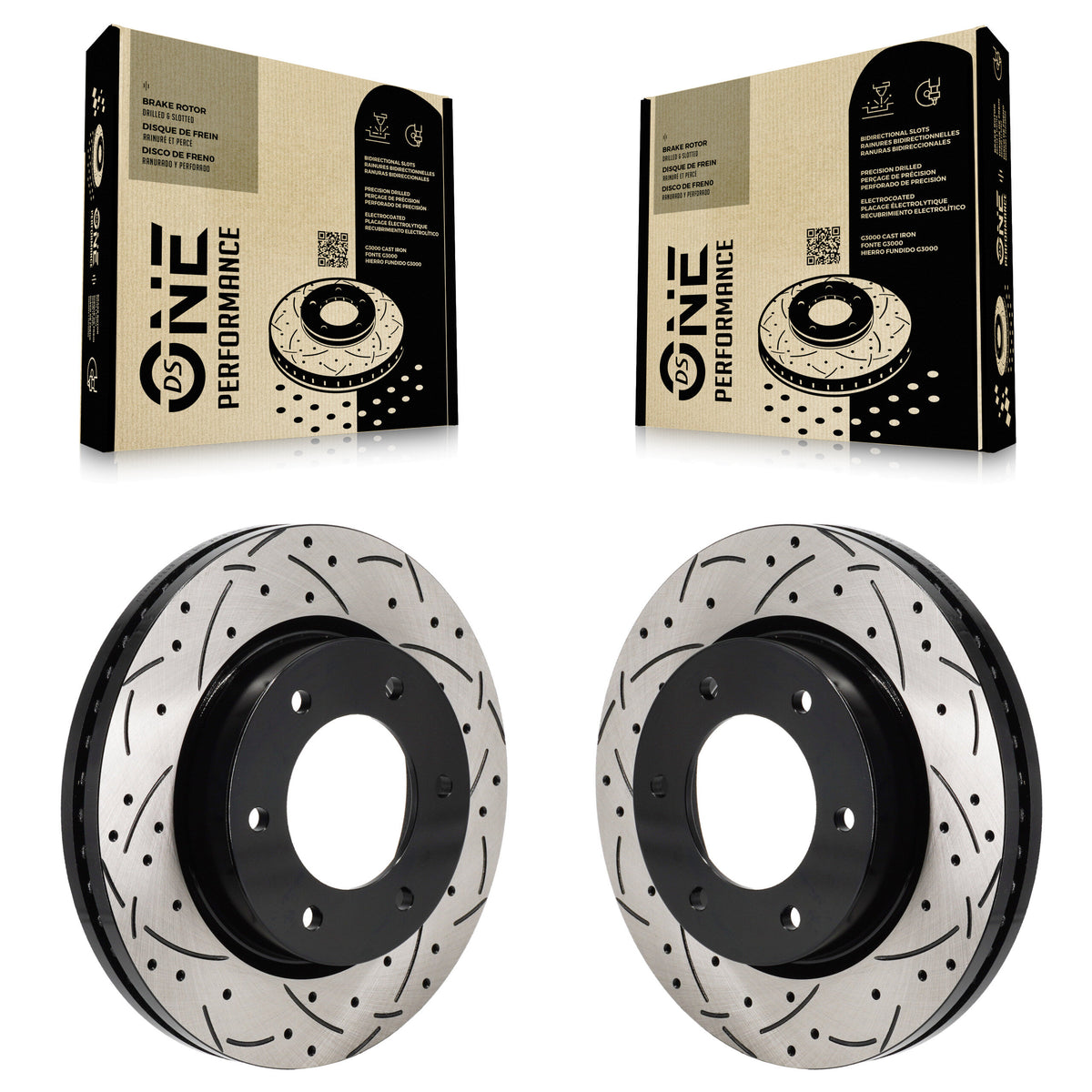 Front Coated Drilled Slotted Disc Brake Rotors Pair For Ford Ranger Bronco KD-100702