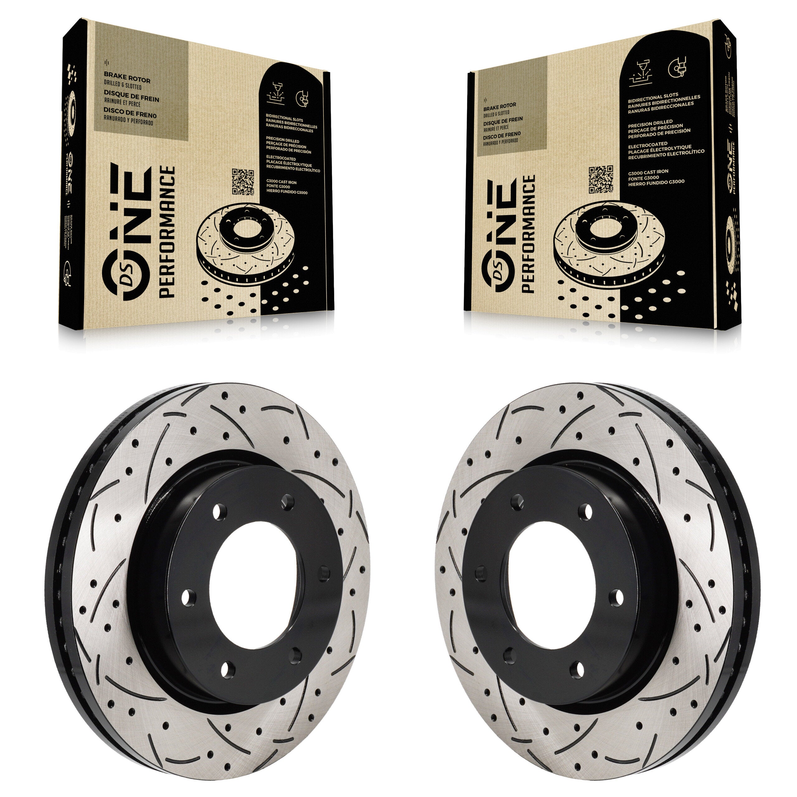 Front Coated Drilled Slotted Disc Brake Rotors Pair For Ford Ranger Bronco KD-100702