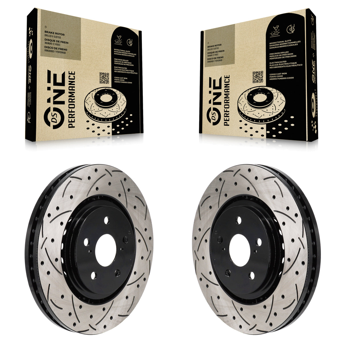 Front Drill Slot Brake Rotors Pair For Toyota Sienna RAV4 Prime bZ4X Subaru Solterra Lexus KD-100707