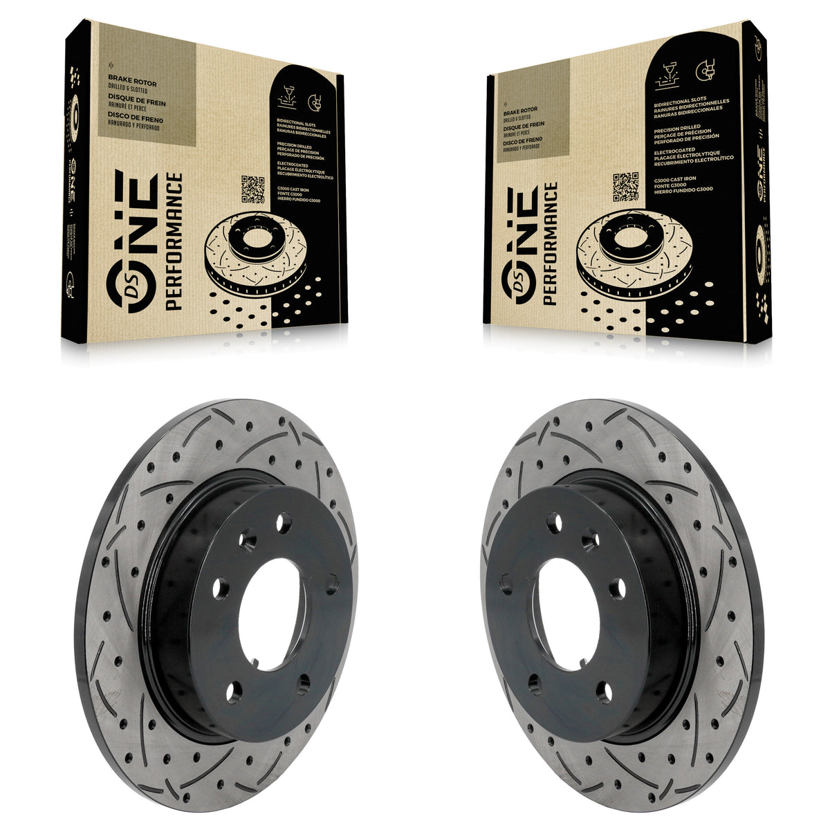 Rear Coated Drilled Slot Disc Brake Rotors Pair For Chevrolet Trailblazer Buick Encore GX KD-100714
