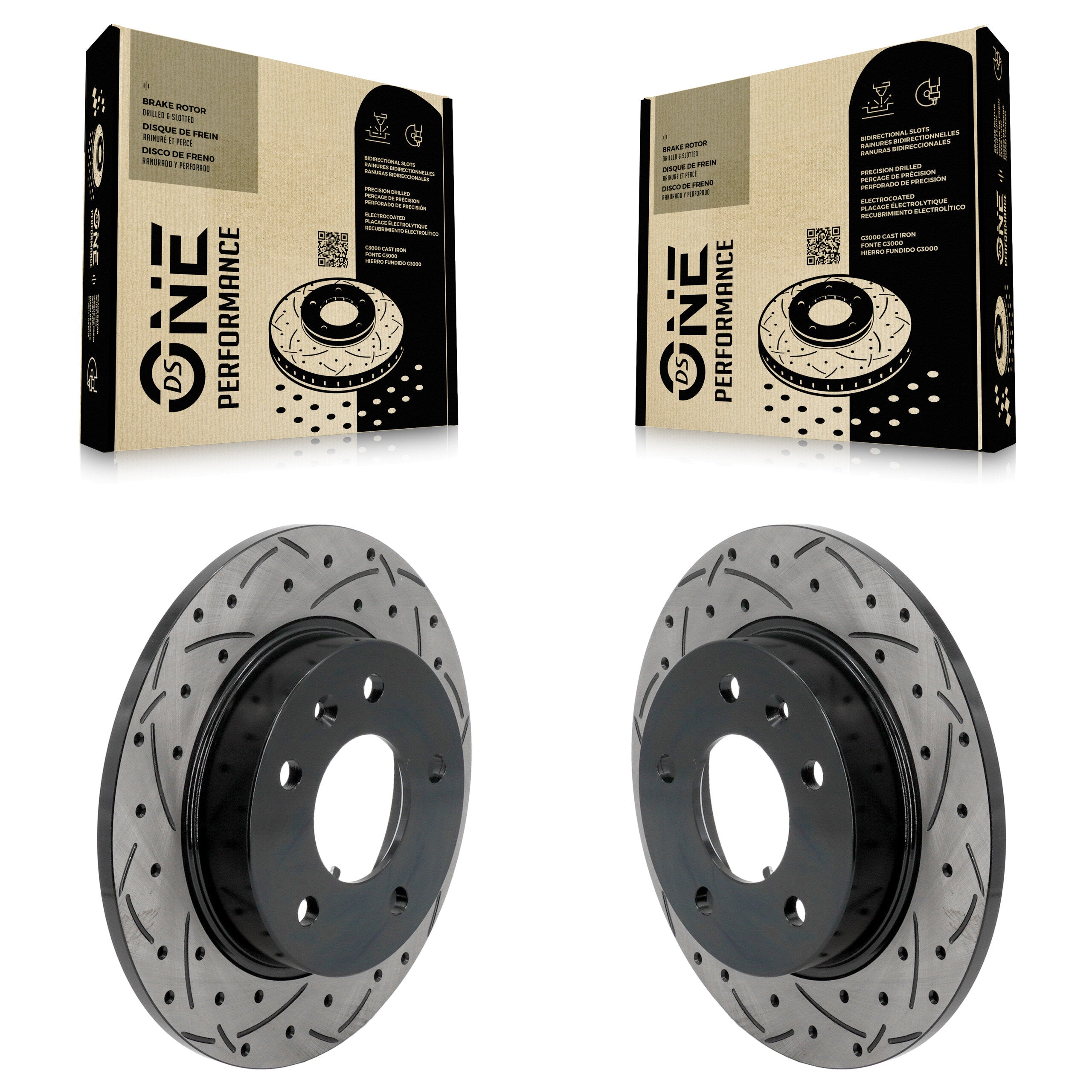 Rear Coated Drilled Slot Disc Brake Rotors Pair For Chevrolet Trailblazer Buick Encore GX KD-100714