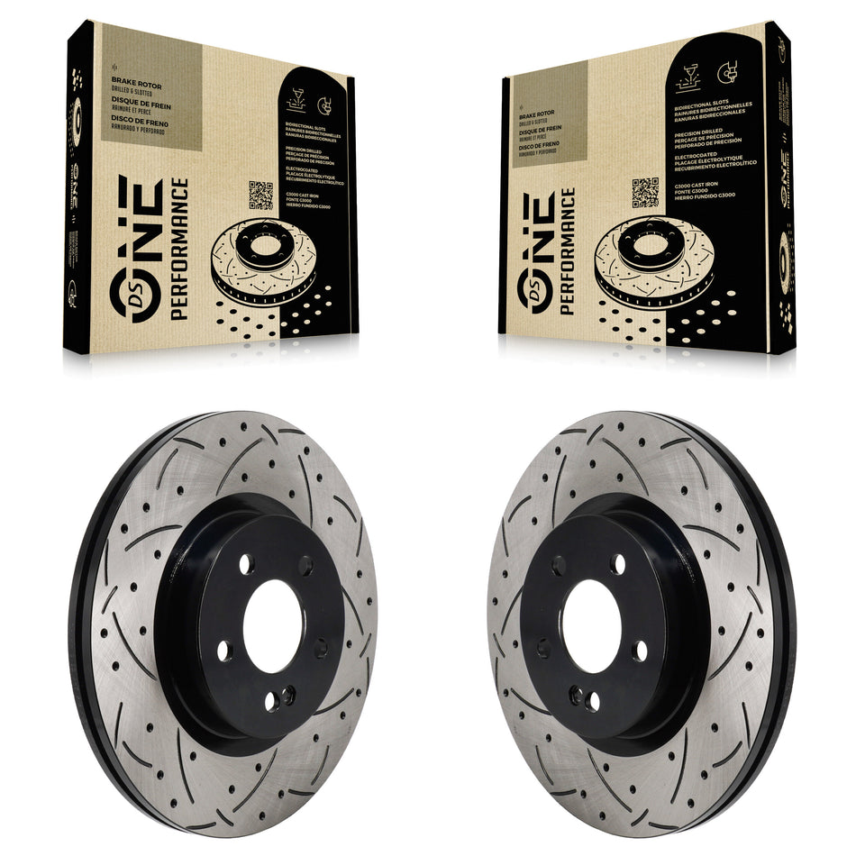 Rear Drill Slot Disc Brake Rotors Pair For Mercedes-Benz GLC300 C43 AMG GLC43 C450 GLC350e KD-100726