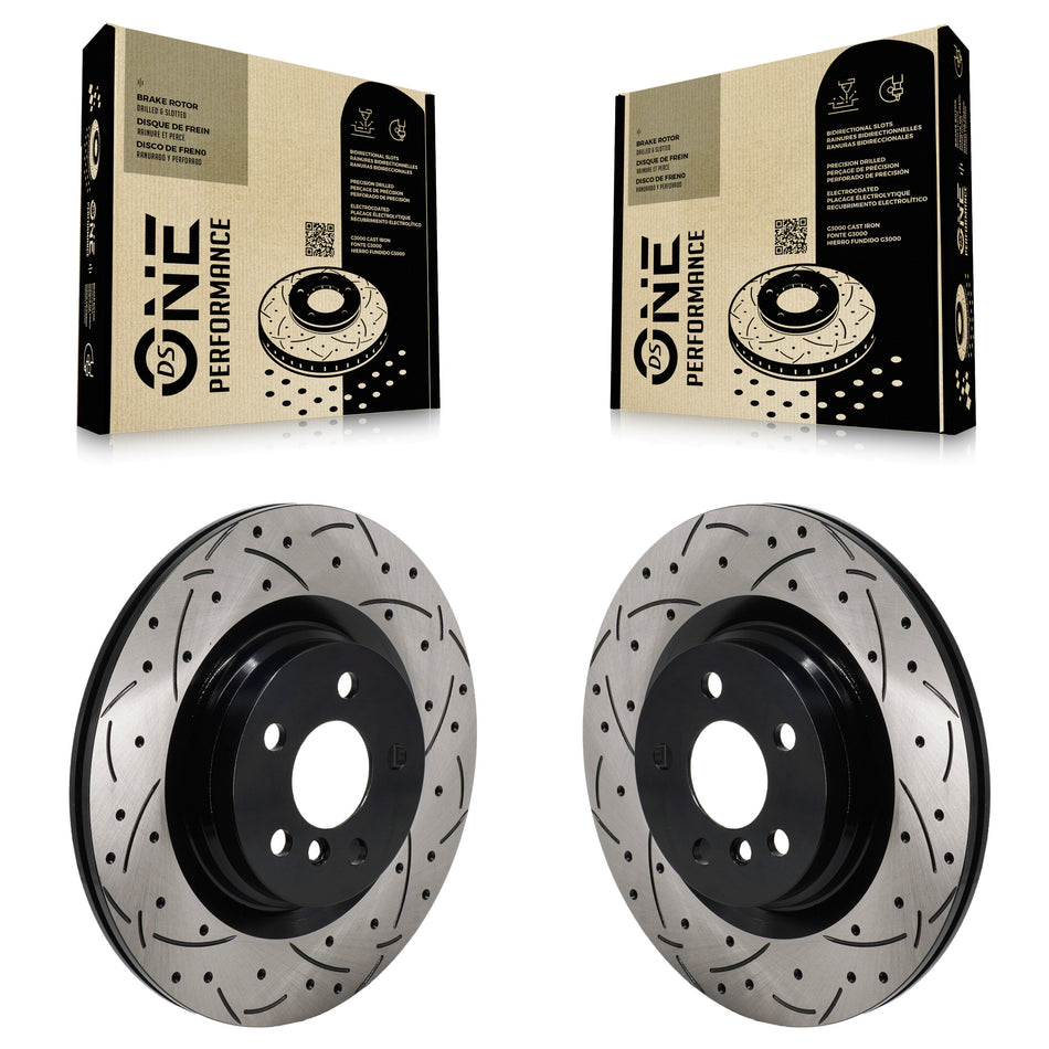 Rear Drill Slot Brake Rotor Pair For Mini Cooper Countryman BMW X2 M235i xDrive Gran Coupe KD-100727