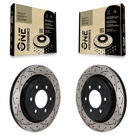 Rear Drilled Slot Brake Rotors Pair For Ford F-150 Lightning Expedition Lincoln Navigator KD-100733