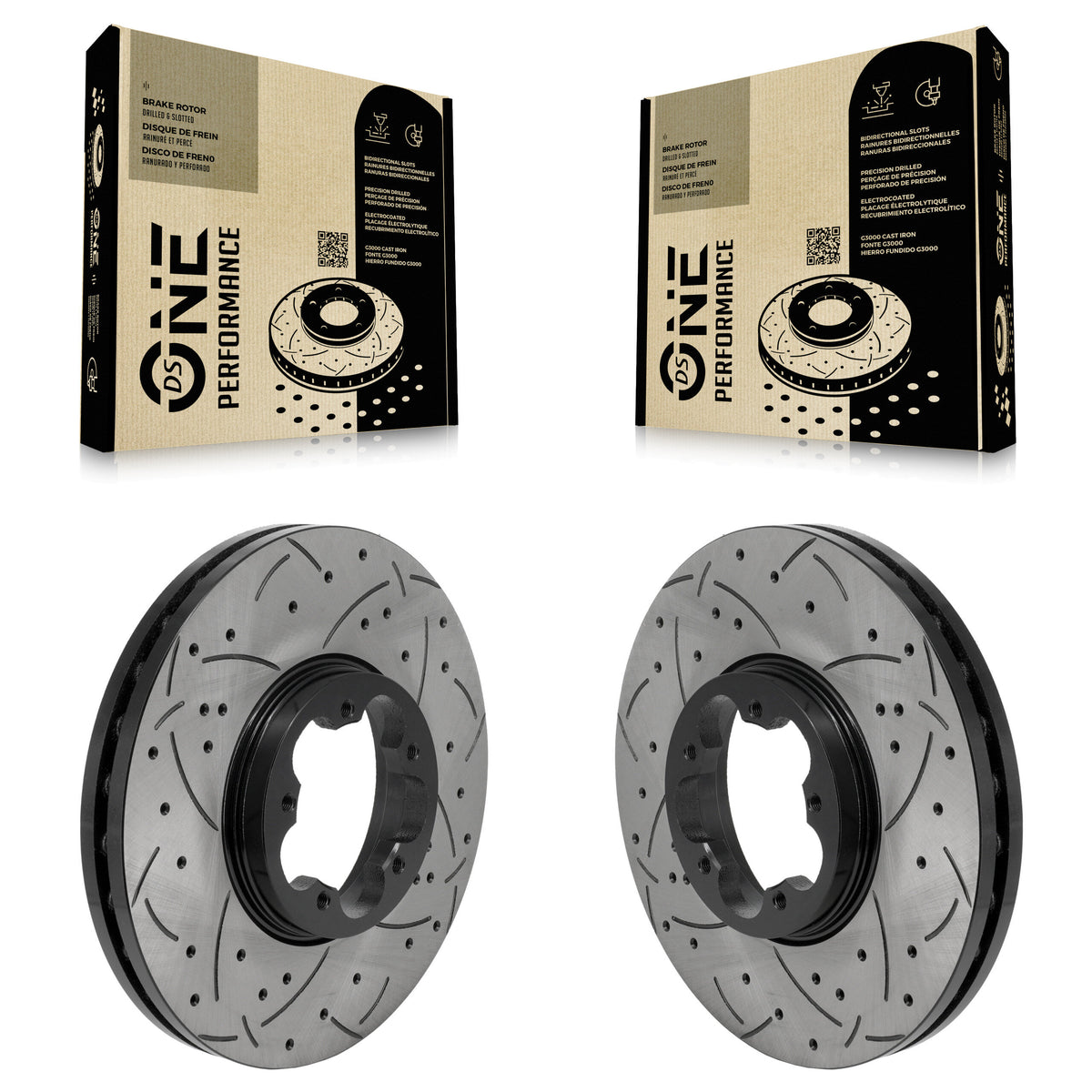 Front Drilled Slot Brake Rotor Pair For Ford Transit-250 Transit-150 Transit-350 E-Transit KD-100764