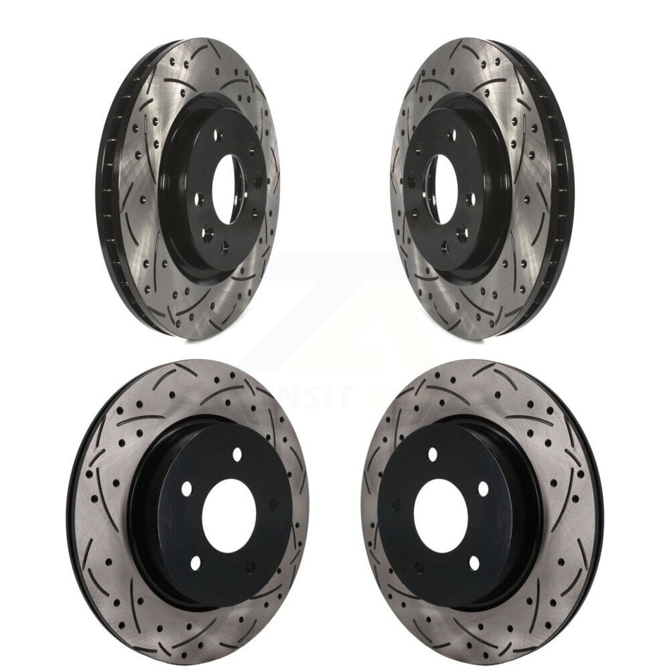 Front Rear Coated Drilled Slotted Disc Brake Rotor Kit For Nissan Qashqai Rogue Sport LEAF KD-100782