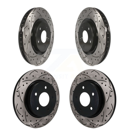 Front Rear Drill Slot Brake Rotor Kit For 19 Nissan Rogue FULL HYBRID EV-GAS (FHEV) engine KD-100784