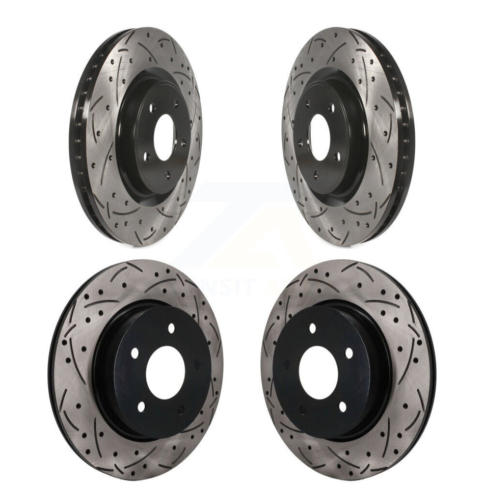 Front Rear Drill Slot Brake Rotor Kit For 19 Nissan Rogue FULL HYBRID EV-GAS (FHEV) engine KD-100784