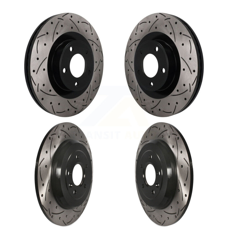 Front Rear Coated Drilled Slotted Disc Brake Rotors Kit For Ford Edge Lincoln MKX KD-100785