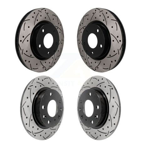 Front Rear Coated Drilled Slotted Disc Brake Rotors Kit For Mazda 3 CX-30 Sport KD-100786