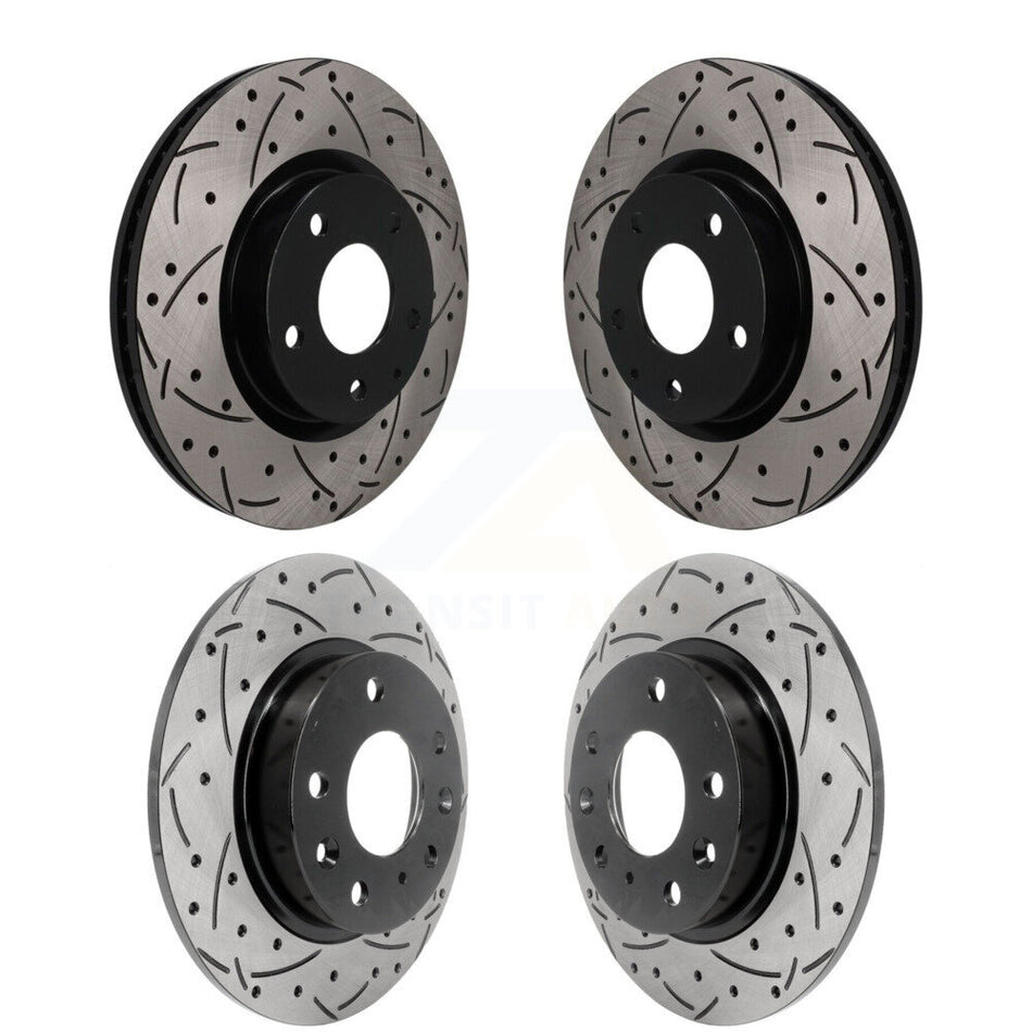 Front Rear Coated Drilled Slotted Disc Brake Rotors Kit For Mazda 3 CX-30 Sport KD-100786