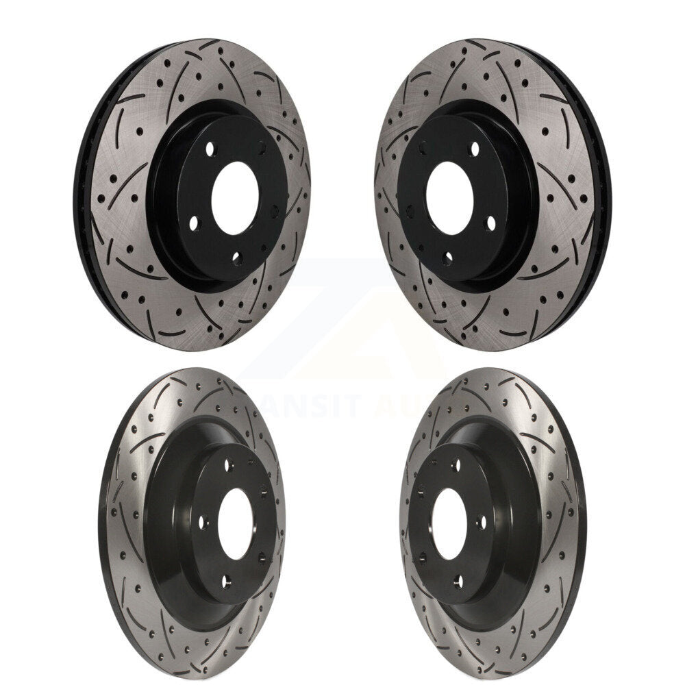 Front Rear Drill Slot Brake Rotor Kit For 20-24 Mazda CX-30 With 302mm Diameter KD-100787