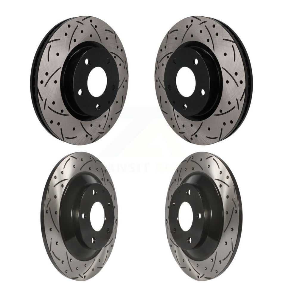Front Rear Drill Slot Brake Rotor Kit For 20-24 Mazda CX-30 With 302mm Diameter KD-100787