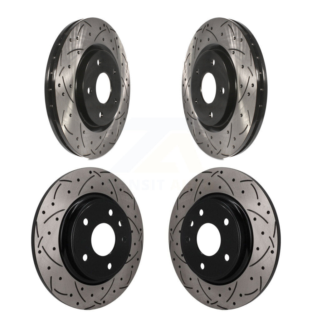 Front Rear Drilled Slot Disc Brake Rotors Kit For Chrysler Pacifica Grand Caravan Voyager KD-100792