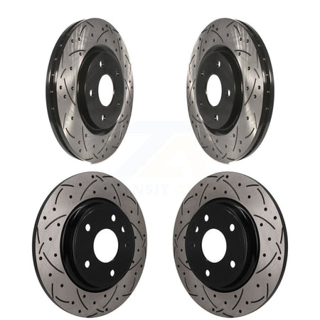 Front Rear Drilled Slot Disc Brake Rotors Kit For Chrysler Pacifica Grand Caravan Voyager KD-100792