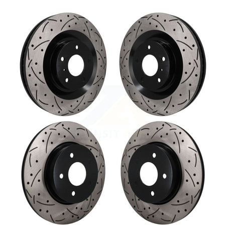 Front Rear Coated Drilled Slotted Disc Brake Rotors Kit For INFINITI QX50 QX55 KD-100793