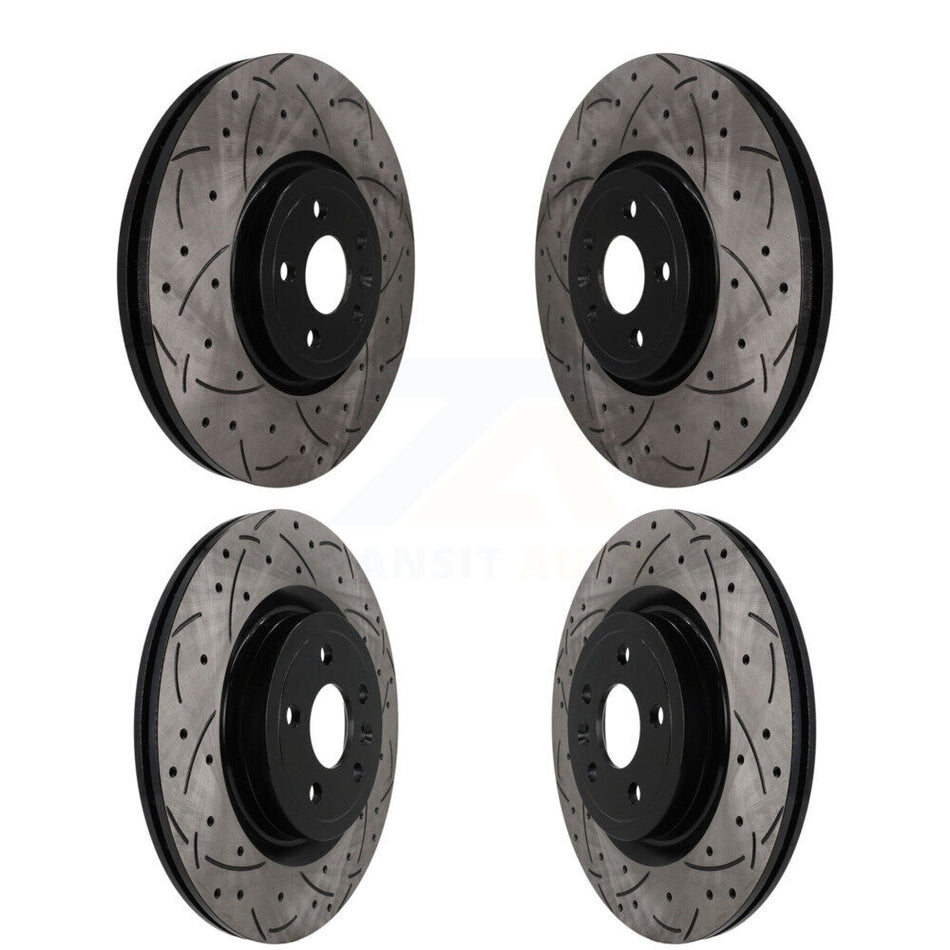 Front Rear Coated Drilled Slotted Disc Brake Rotors Kit For Jaguar F-Pace I-Pace KD-100795