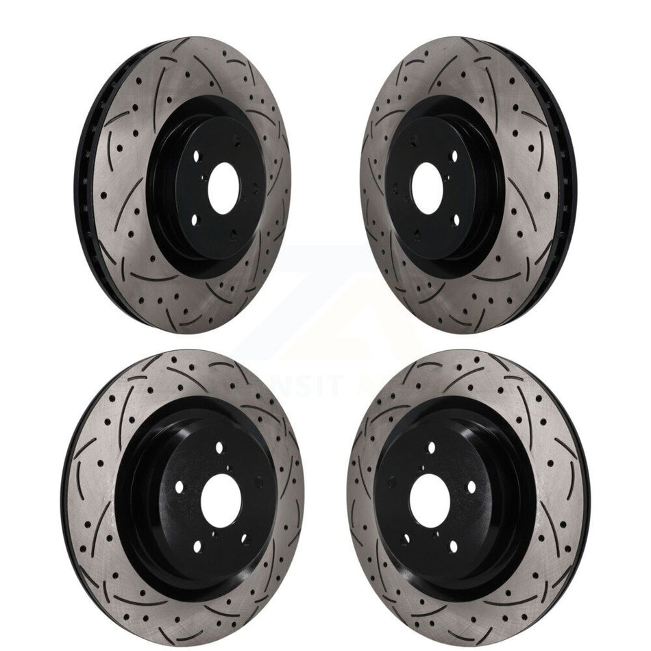 Front Rear Coated Drilled Slotted Disc Brake Rotors Kit For 2019-2024 Subaru Ascent KD-100796