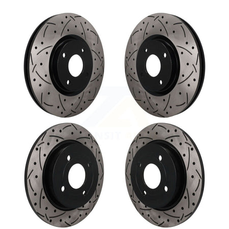 Front Rear Coated Drilled Slotted Disc Brake Rotors Kit For 2018-2022 Ford EcoSport AWD KD-100798