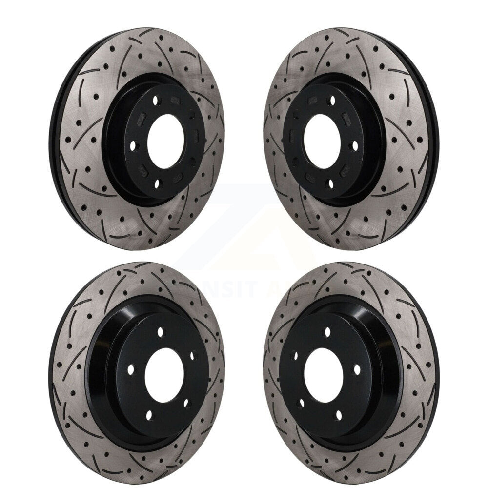Front Rear Coated Drilled Slotted Disc Brake Rotors Kit For Mazda 5 KD-100799