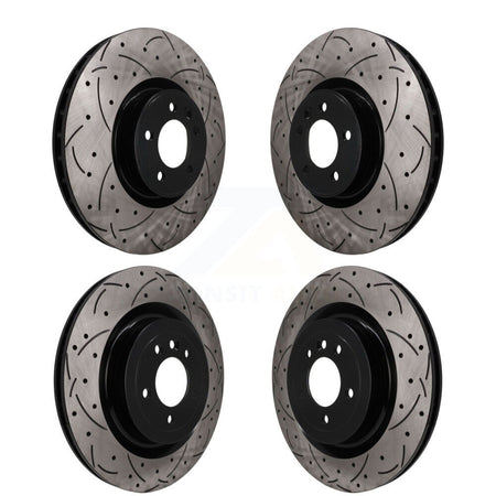 Front Rear Coated Drilled Slot Disc Brake Rotors Kit For Land Rover Range Sport Discovery KD-100800