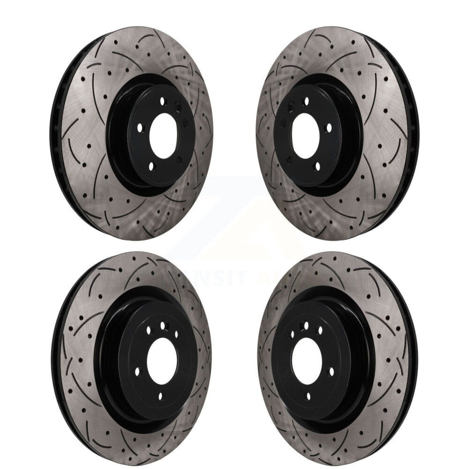 Front Rear Coated Drilled Slot Disc Brake Rotors Kit For Land Rover Range Sport Discovery KD-100800