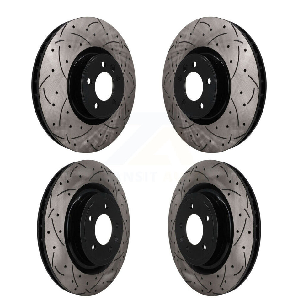 Front Rear Coated Drilled Slot Disc Brake Rotors Kit For Land Rover Range Sport Discovery KD-100801