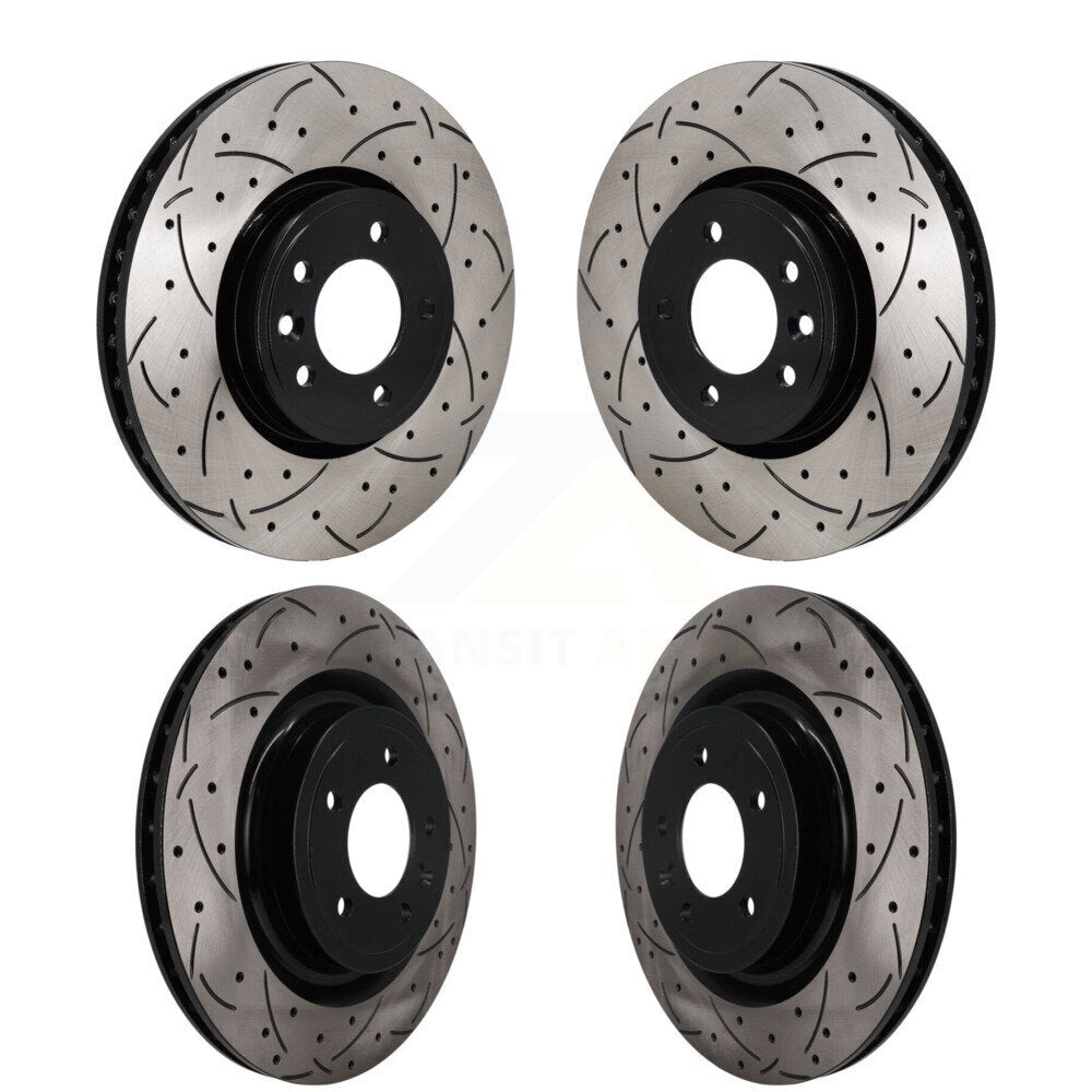 Front Rear Coated Drilled Slotted Disc Brake Rotors Kit For Land Rover Range Sport KD-100802