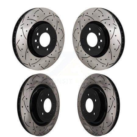 Front Rear Coated Drilled Slotted Disc Brake Rotors Kit For Land Rover Range Sport KD-100802
