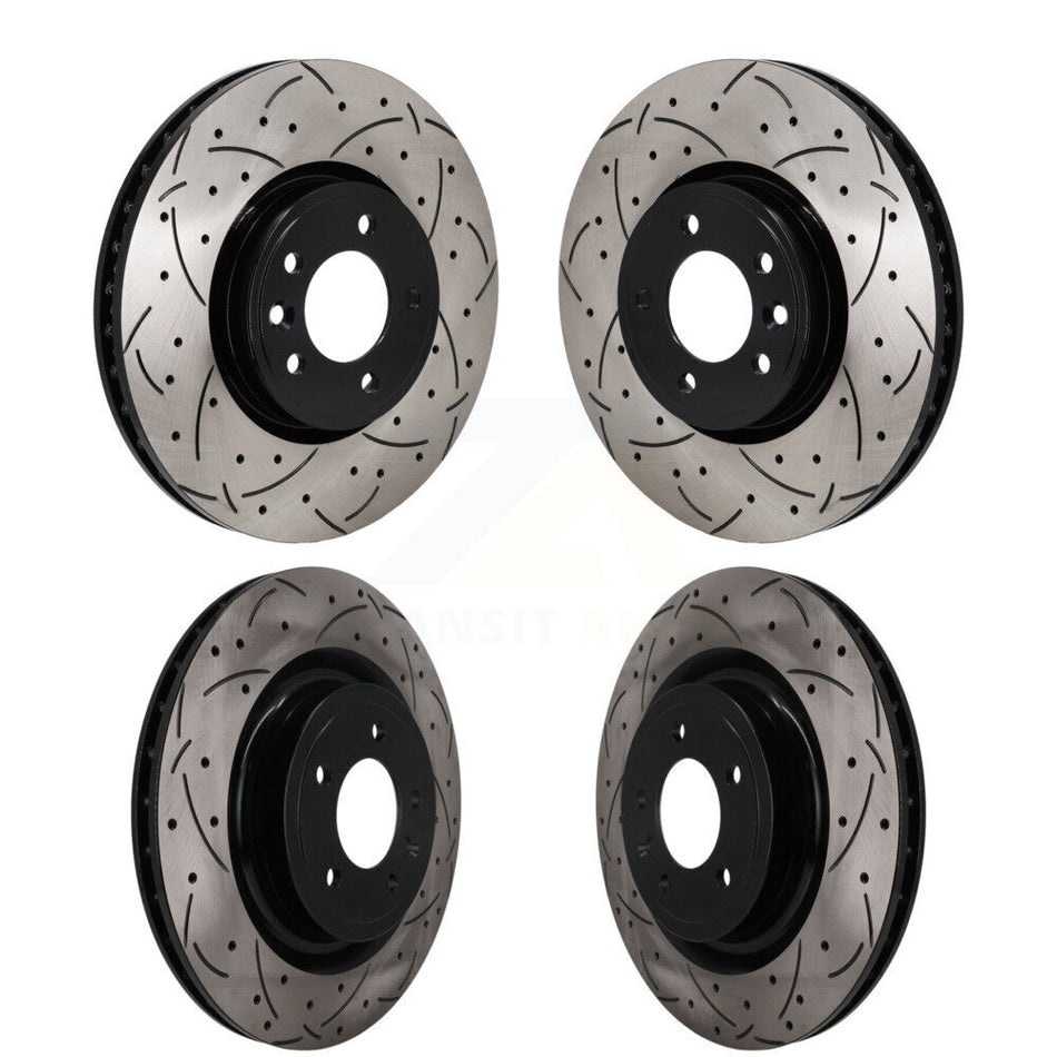 Front Rear Coated Drilled Slotted Disc Brake Rotors Kit For Land Rover Range Sport KD-100802