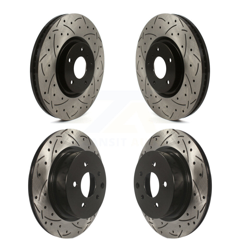 Front Rear Drilled Slot Brake Rotors Kit For 2009-2013 INFINITI G37 Without Brembo Brakes KD-100811