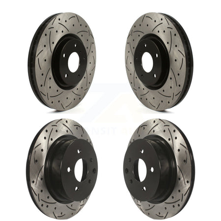 Front Rear Drilled Slot Brake Rotors Kit For 2009-2013 INFINITI G37 Without Brembo Brakes KD-100811